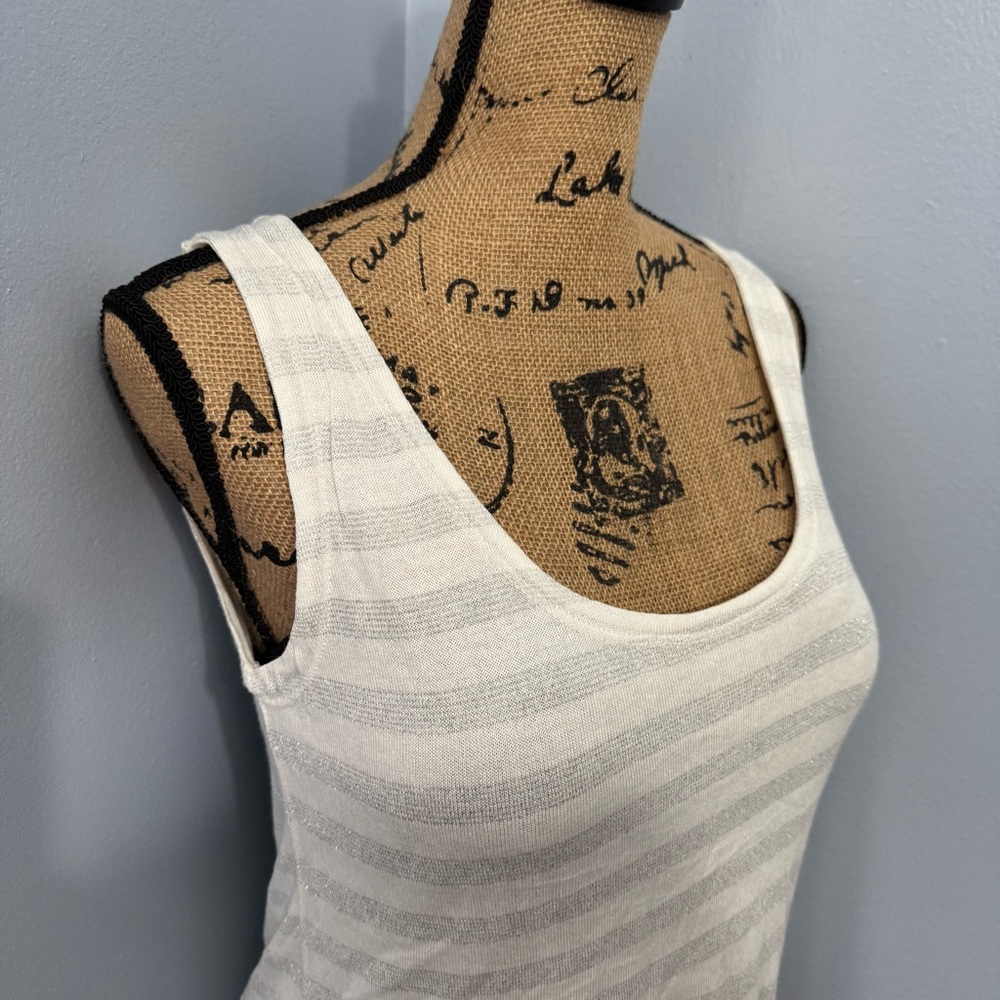 Liz Claiborne Silver Striped Tank Top - Picture 2 of 11